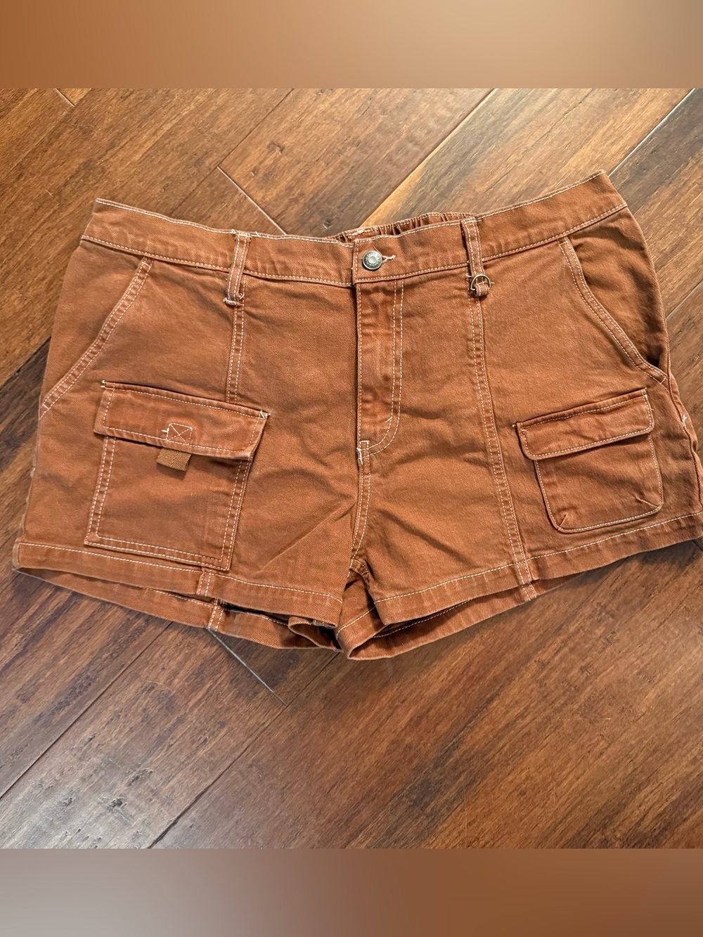 Wild Fable Mid Rise Utility Cargo Shorts Brown Rust Pocket Shorts